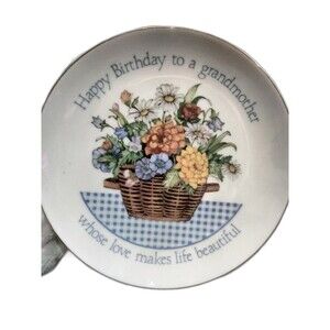 Happy Birthday To A Grandmother Fine Porcelain Plate 6" Love Life Beautiful